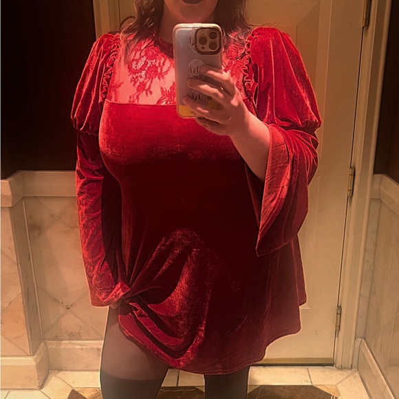Killstar  Red Velvet and Lace  Dress - Picture 2 of 2
